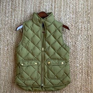 J.Crew forest green puffer vest